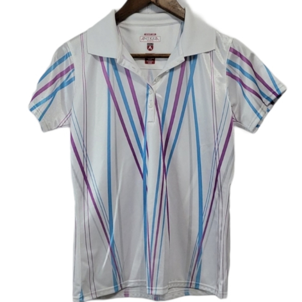 Antigua Women's Golf Short Sleeve Collard Top Sz S